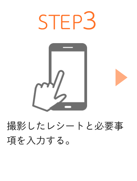 STEP3 撮影したレシートと必要事項を入力する。