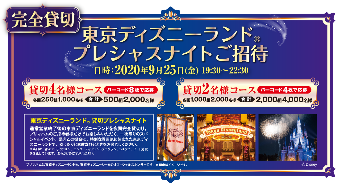 完全貸切 東京ディズニーランド® プレシャスナイトご招待