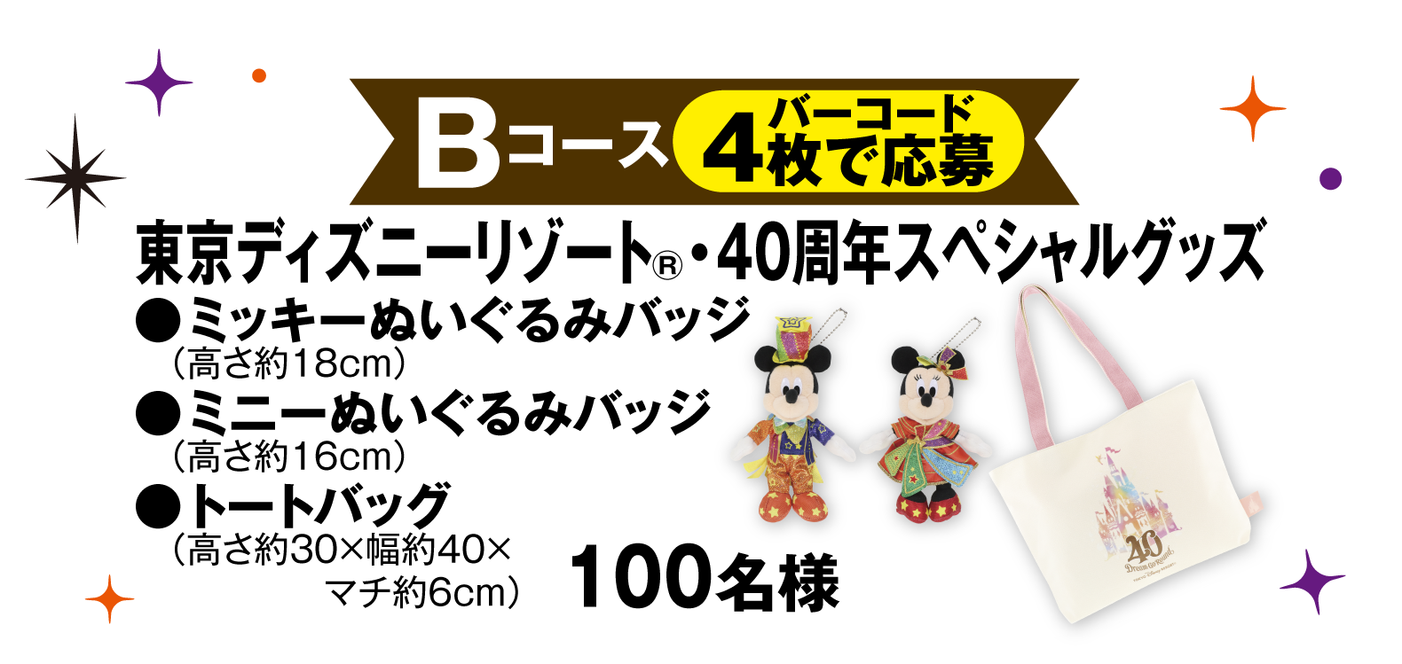 Bコース：東京ディズニーリゾート®・40周年スペシャルグッズ