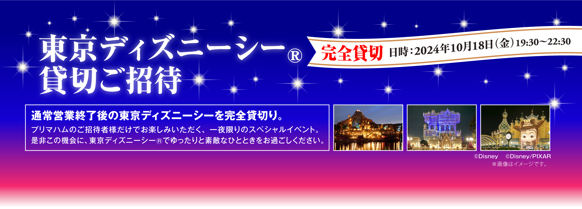 完全貸切 東京ディズニーシー®貸切プライベート・イブニング・パーティーご招待