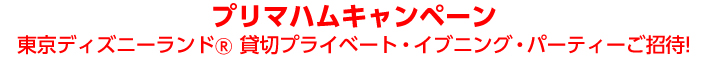 プリマハムキャンペーン 東京ディズニーランド® 貸切プライベート・イブニング・パーティーご招待!