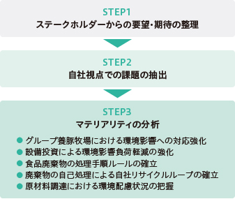 環境側面のマテリアリティ分析プロセス