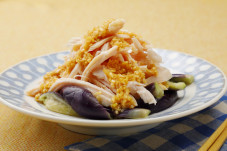 とろっとなすとサラダチキンの香味だれ