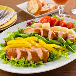 温野菜とスモークチキンの前菜風