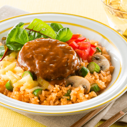 チーズチキンライス風ハンバーグ丼