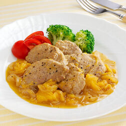 豚ヒレ肉のオレンジソースの照り煮