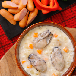 牡蠣のチャウダーフォンデュ