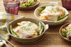 ロースハムとたけのこのモンティクリスト風チーズ焼き