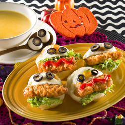 かぼちゃ蒸しパンとかぼちゃのクリームスープ