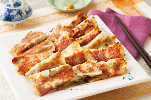 焼豚とれんこんの焼き餃子