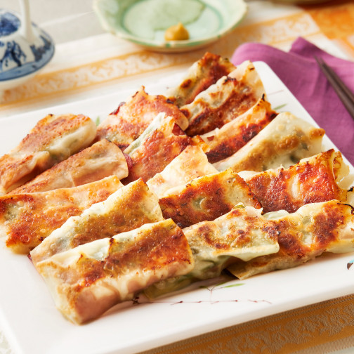 焼豚とれんこんの焼き餃子