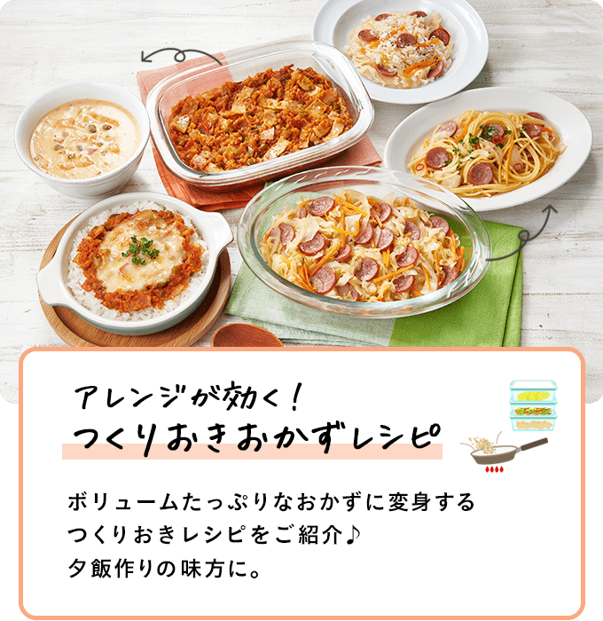 アレンジが効く！つくりおきおかずレシピ