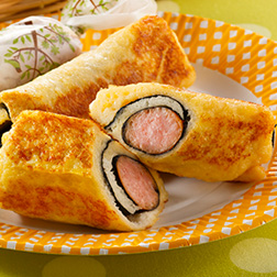 ウインナーのロールフレンチトースト