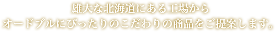 雄大な北海道にある工場からオードブルにぴったりのこだわり商品をご提案します。