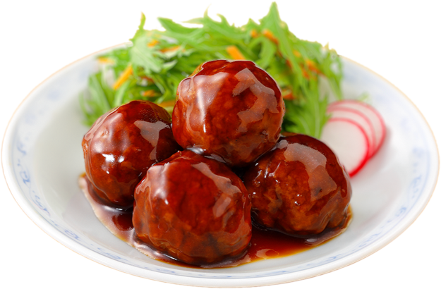 たけのこ入り肉だんご甘酢たれ