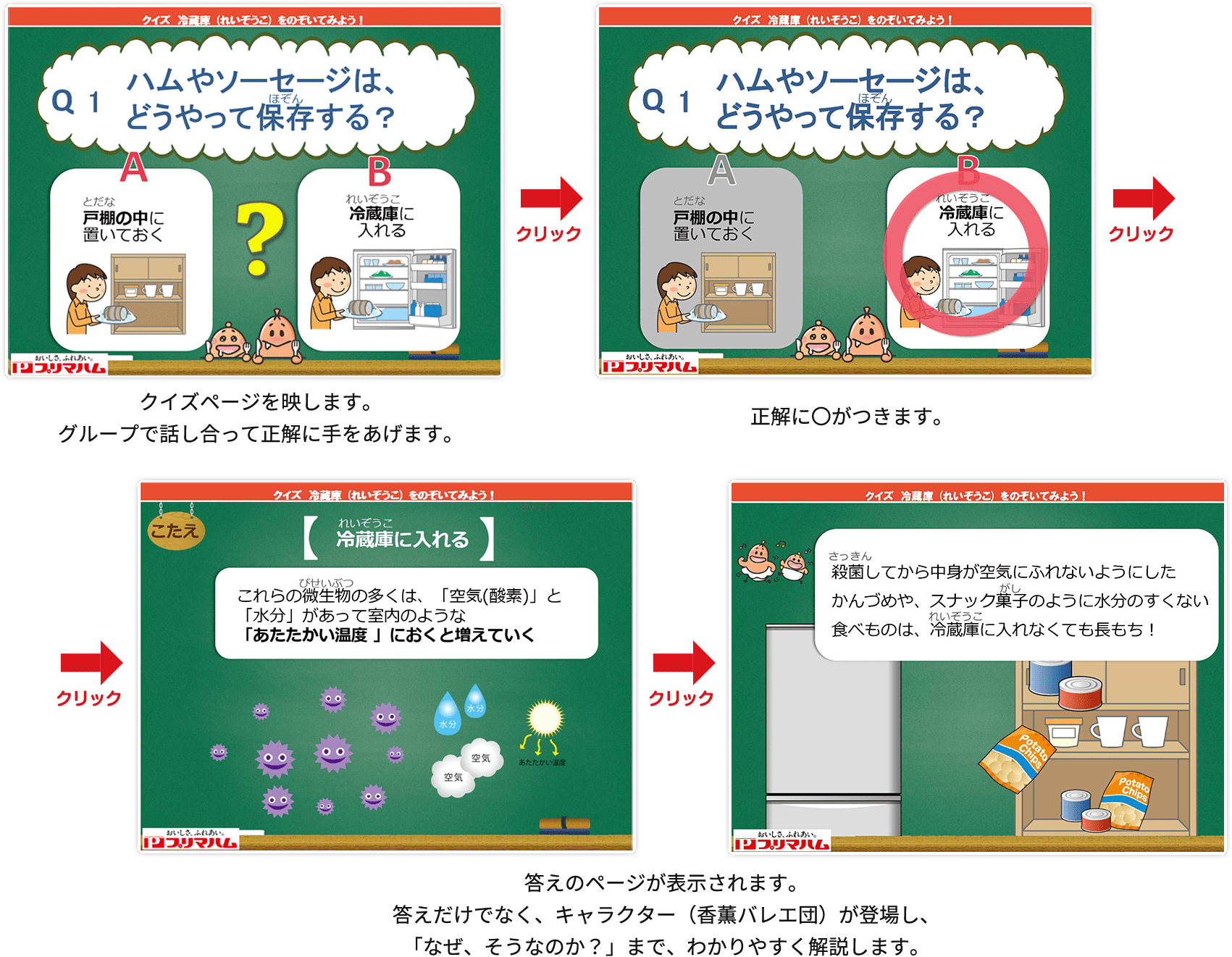 出前授業プログラム「冷蔵庫をのぞいてみよう!」の教材の画像